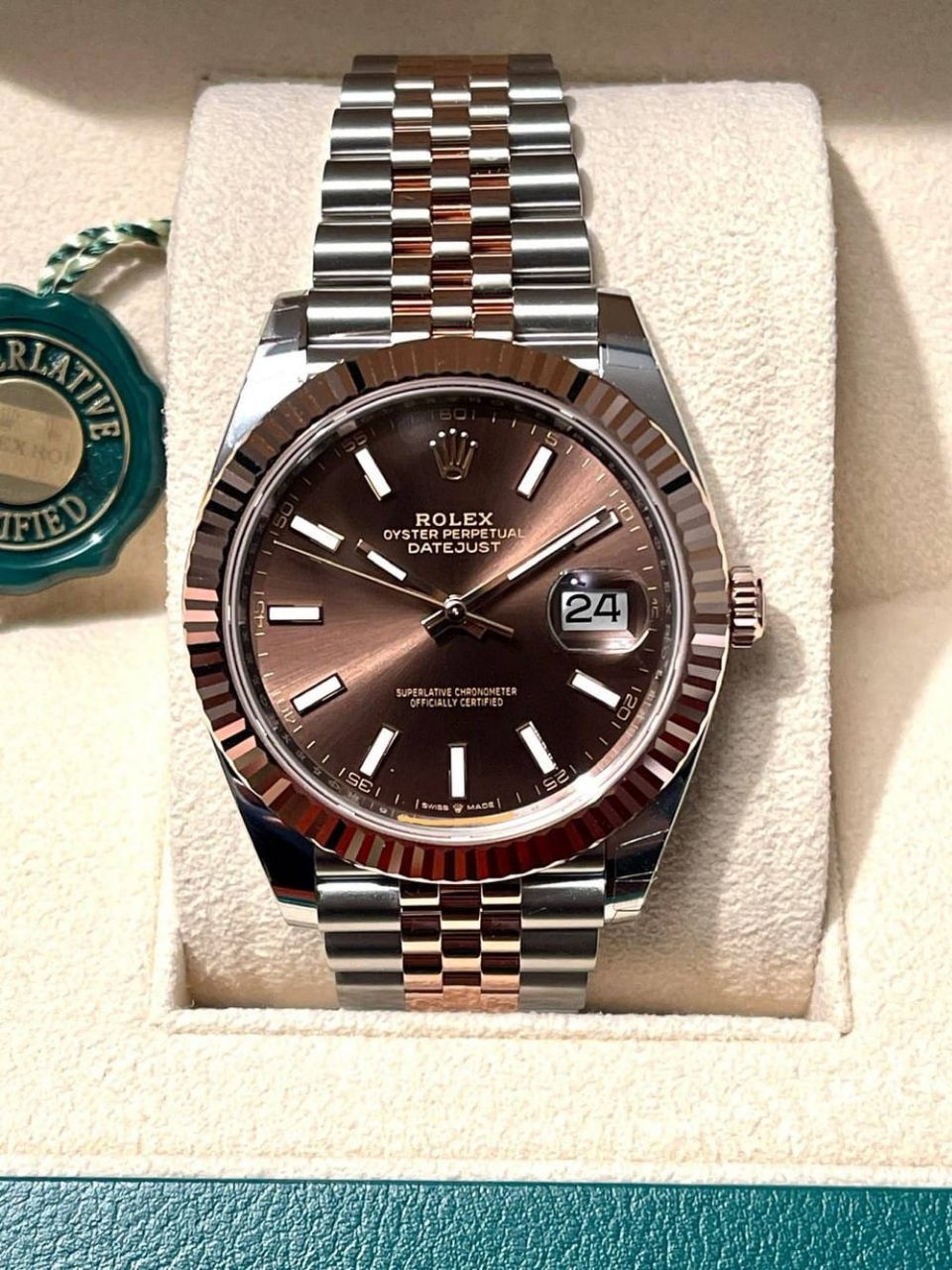 Rolex Datejust 41 Rolesor Everose — Cadran Chocolat
