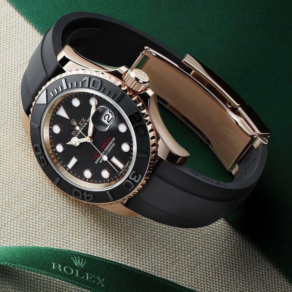 Rolex Yacht-Master 40 Everose — Cadran Noir, Oysterflex